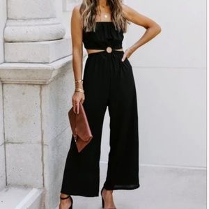 Vici Dolls Dolled Up Strapless Cutout Jumpsuit